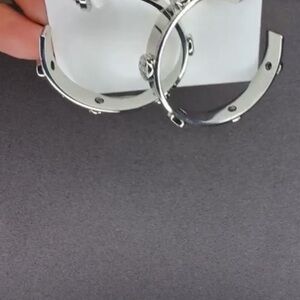 Tory Burch Silver Hoop Earrings